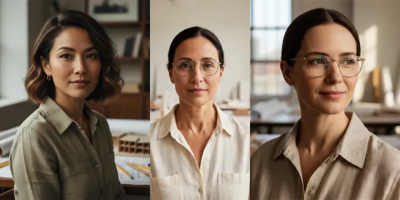 Professional Female Architect Portraits generated by undefined