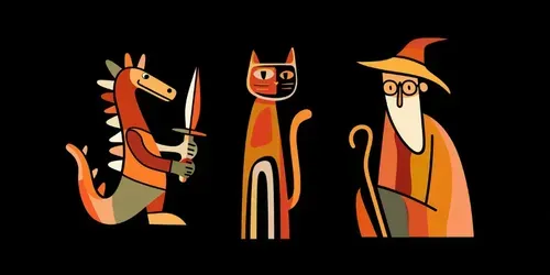Quirky Cartoon Character Illustrations generated by midjourney