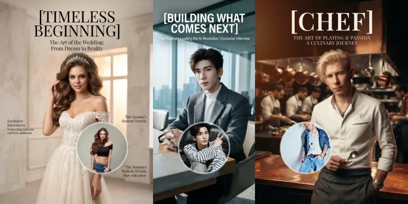 Portraits To Premium Magazine Cover Ads generated by undefined