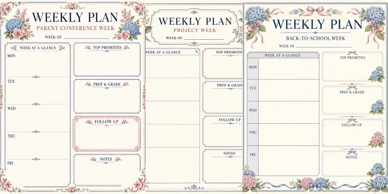 Grandmillennial Teacher Weekly Planners generated by undefined