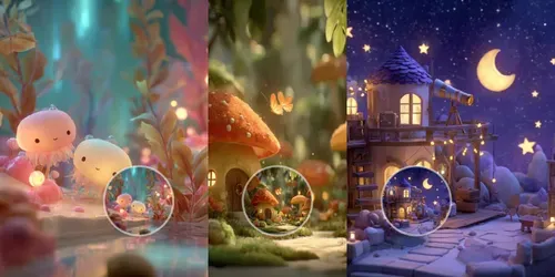Magical Childrens Animation Scene Videos generated by midjourney-video