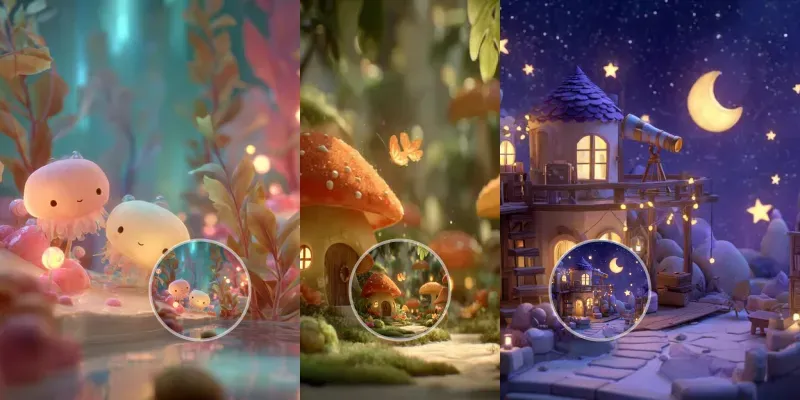 Magical Childrens Animation Scene Videos generated by undefined