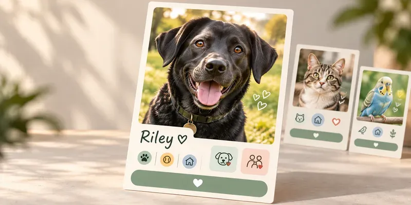 Pet Adoption Profile Flyer Social Cards