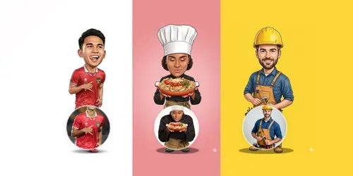 Caricature Generator Full Bodies generated by gemini-image
