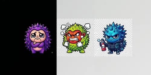 Angry Durian Chibi Sticker Meme Art generated by gemini-image