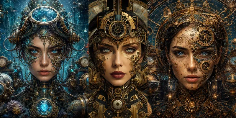 Mechanical Soul Futuristic Portrait Fuses generated by undefined