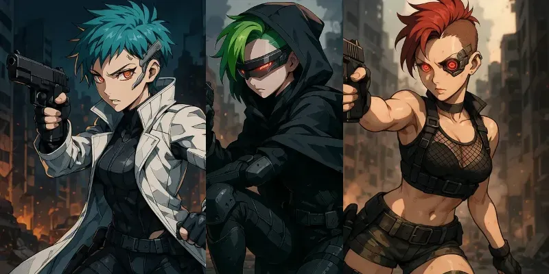 Anime Girls Assassins In Tactical Gear generated by undefined