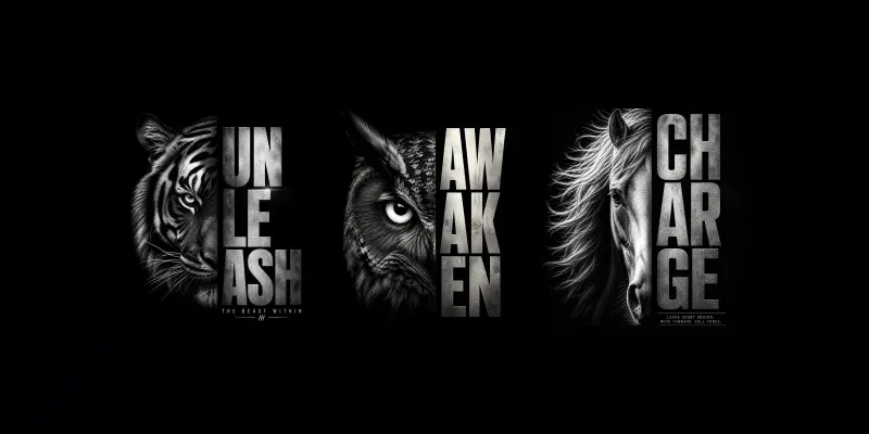 Half Beast Motivation Poster Series generated by undefined