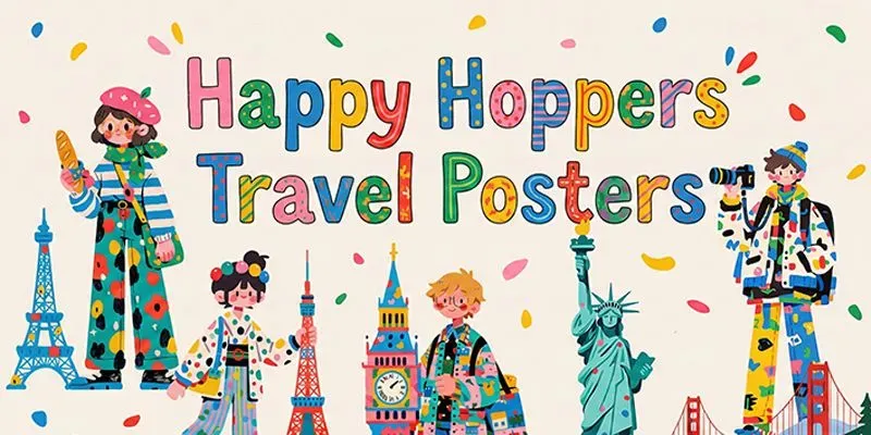 Happy Hoppers Travel Posters generated by undefined