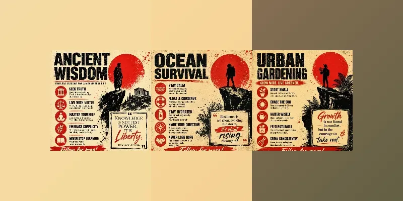 Vintage Infographic Motivational Posters generated by undefined
