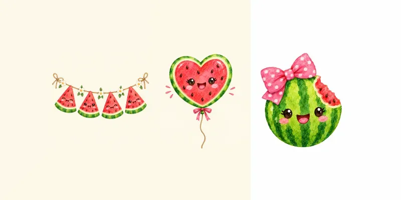 Watermelon Slices With Sunglasses generated by undefined