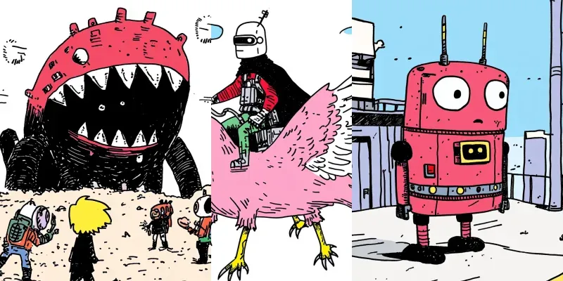 Cartoonstyle Scifi Illustrations generated by undefined