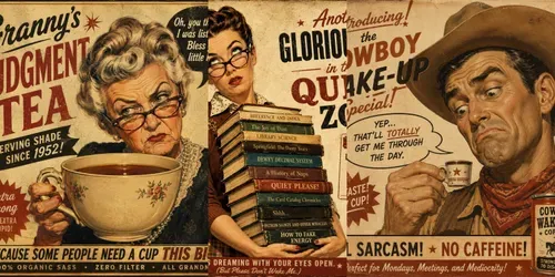 Retro Sarcasm Poster Packs generated by chatgpt-image