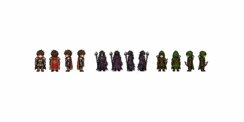 8bit RPG Character Turnaround Sprites generated by undefined