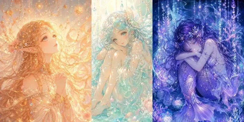 Ethereal Pastel Anime Portraits generated by undefined