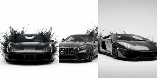 Ink Splash Supercar 916s generated by gemini-image