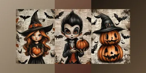Spooky Halloween Junk Journals generated by midjourney