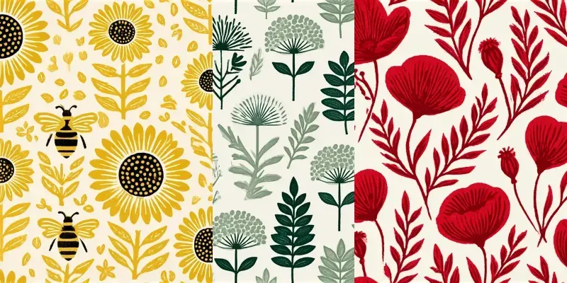Floral Stamp Seamless Patterns generated by undefined