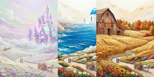 Whimsical Impasto Landscapes generated by gemini-image