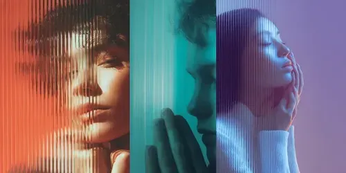 Reeded Glass Portrait Effects generated by midjourney