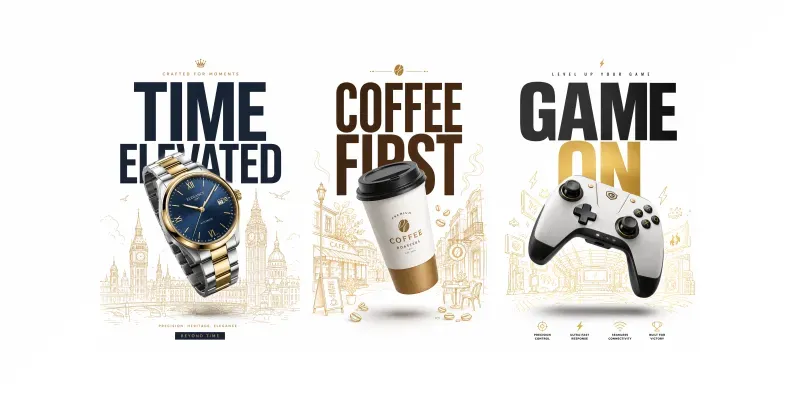 Minimalist Product Ad Posters generated by undefined