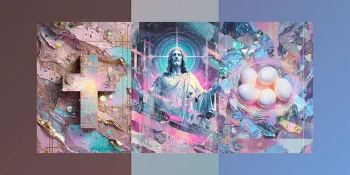 Scifi Easter Junk Journal Illustrations generated by midjourney