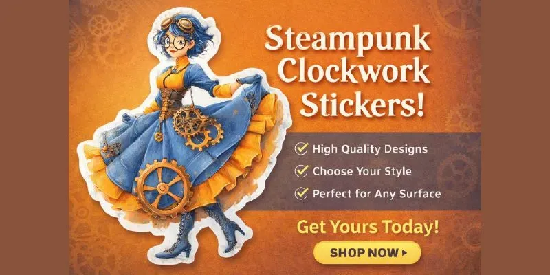 Steampunk Clockwork Stickers generated by undefined