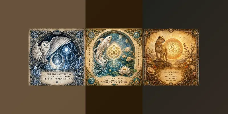 Mystical Symbolic Quote Cards generated by undefined