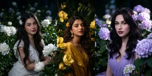 Cinematic Floral Portraits generated by gemini-image