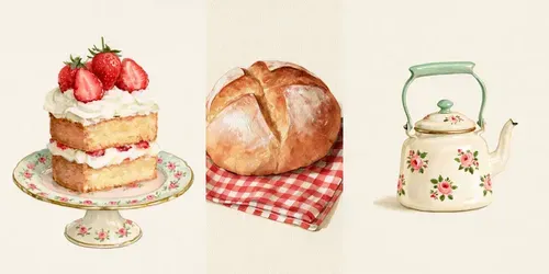Vintage Cottagecore Kitchen Clipart generated by midjourney