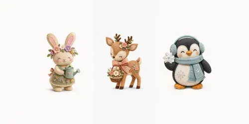 Handstitched Felt Animal Clipart generated by chatgpt-image
