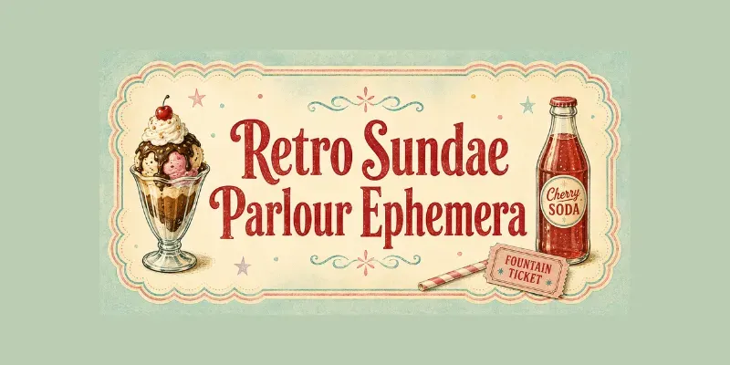 Retro Sundae Parlour Ephemera generated by undefined