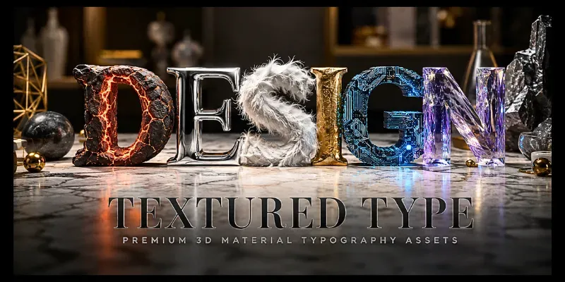 Cinematic Font 3d Material Typographies generated by undefined