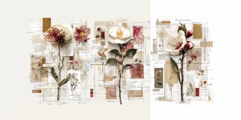 Botanical Printable Papers Junk Journals generated by undefined