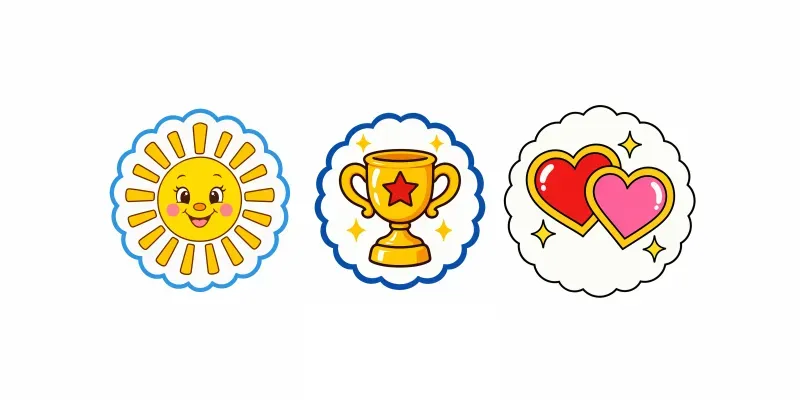 Retro Nostalgic Bear Belly Badges