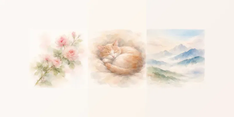 Soft Watercolor Illustrations generated by undefined