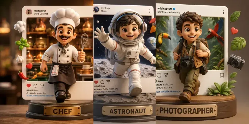 Cute 3D Social Frame Characters generated by undefined