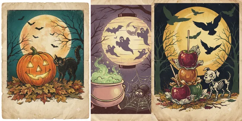 Vintage Halloween Poster Designs generated by undefined