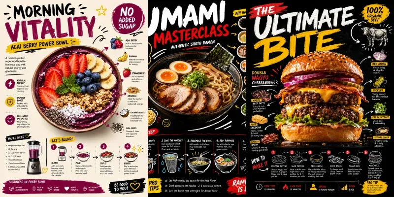 Culinary Recipe Infographic Templates generated by undefined