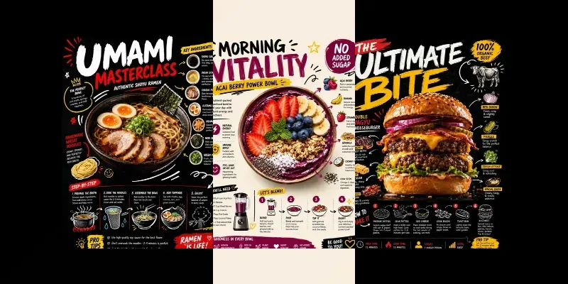 Culinary Recipe Infographic Templates generated by undefined