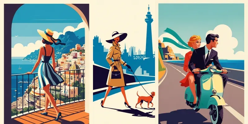 Vintage 1960s Travel Posters generated by undefined