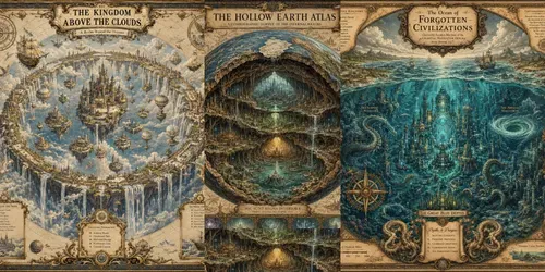 Vintage Mythic Cartography Posters generated by chatgpt-image