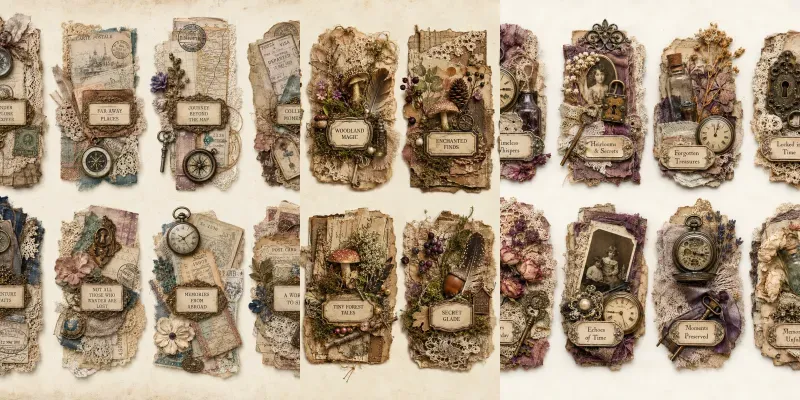 Vintage Junk Journal Cluster Labels generated by undefined