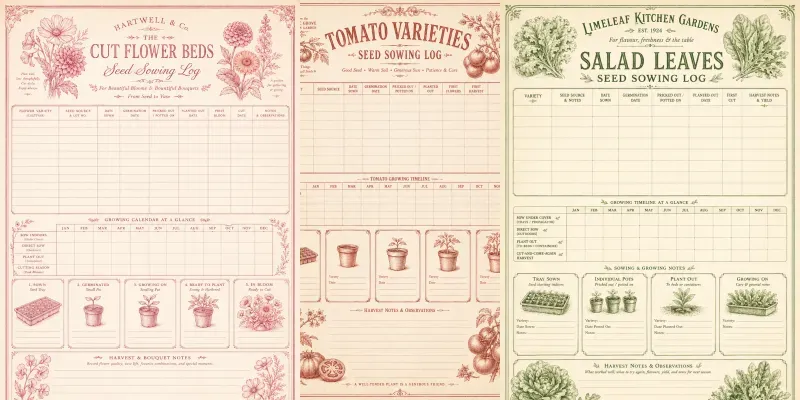Seed Sowing Log Journal Pages generated by undefined