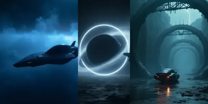 Dark Luxury Moody Space Landscapes generated by undefined