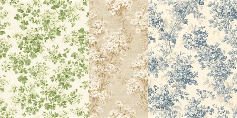 Vintage Cottagecore Calico Backing Papers generated by undefined