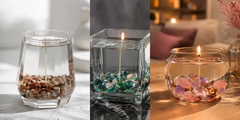 Clean Hyperrealistic Gel Candle Photos generated by undefined