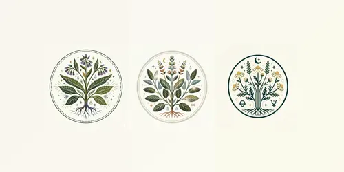 Modern Magical Herb Emblems generated by gemini-image