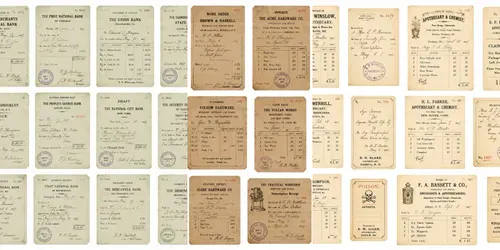 Vintage Ledger Receipt Ephemera Sheets generated by chatgpt-image