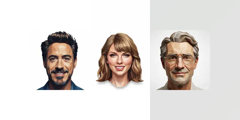 Geometric Lowpoly Celebrity Papercrafts generated by undefined